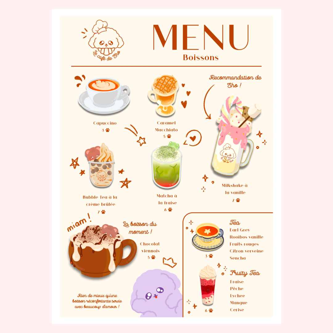 Menu boissons - Illustration