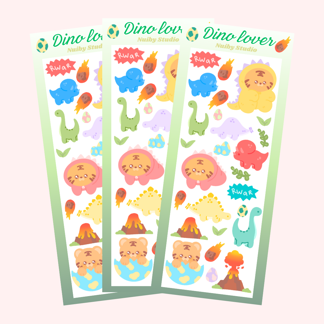 Dino lover - Planche de stickers