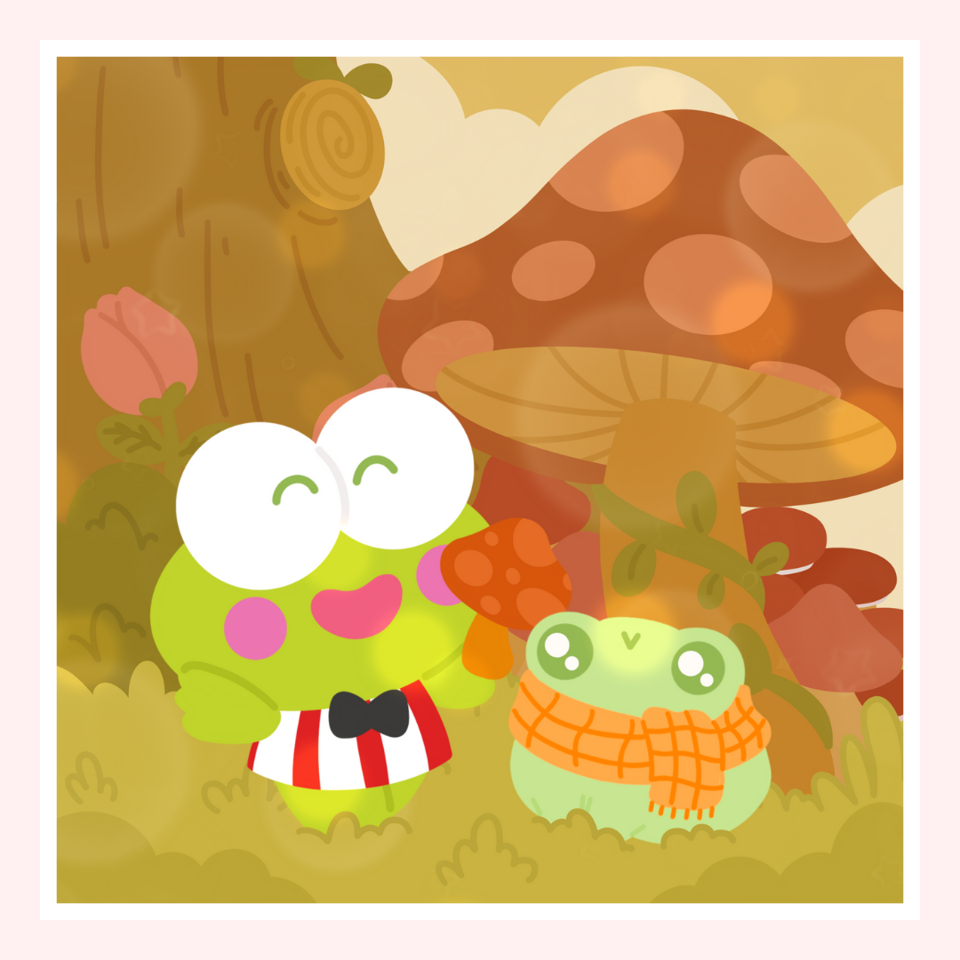 The Mushroom Gathering - Illustration 14x14