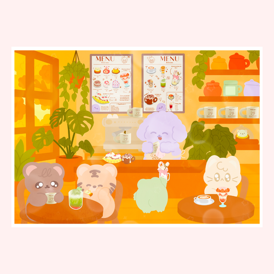 A Cup of Magic at Sho's Café - Illustration