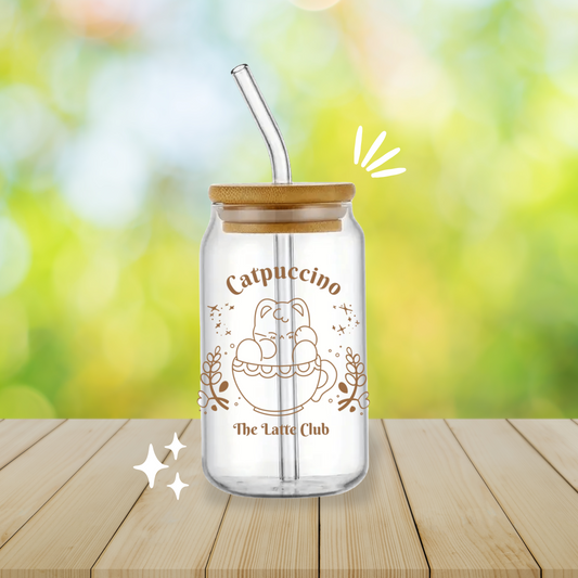 Catpuccino - verre à paille