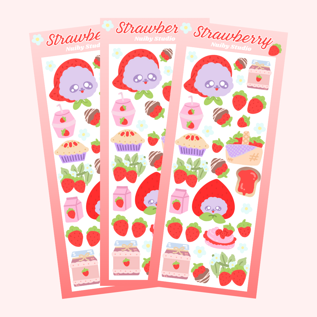 Strawberry - Planche de stickers